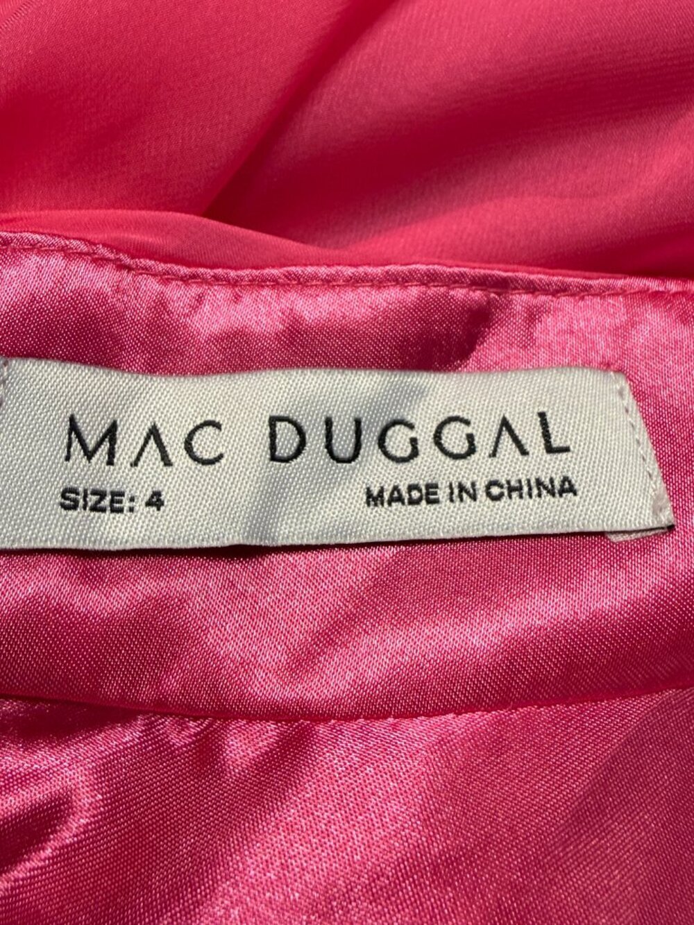 Mac Duggal Ruffle Tiered Cut-Out Chiffon Gown Womens 4 Hot Pink Formal 67911 NWT - Picture 16 of 16